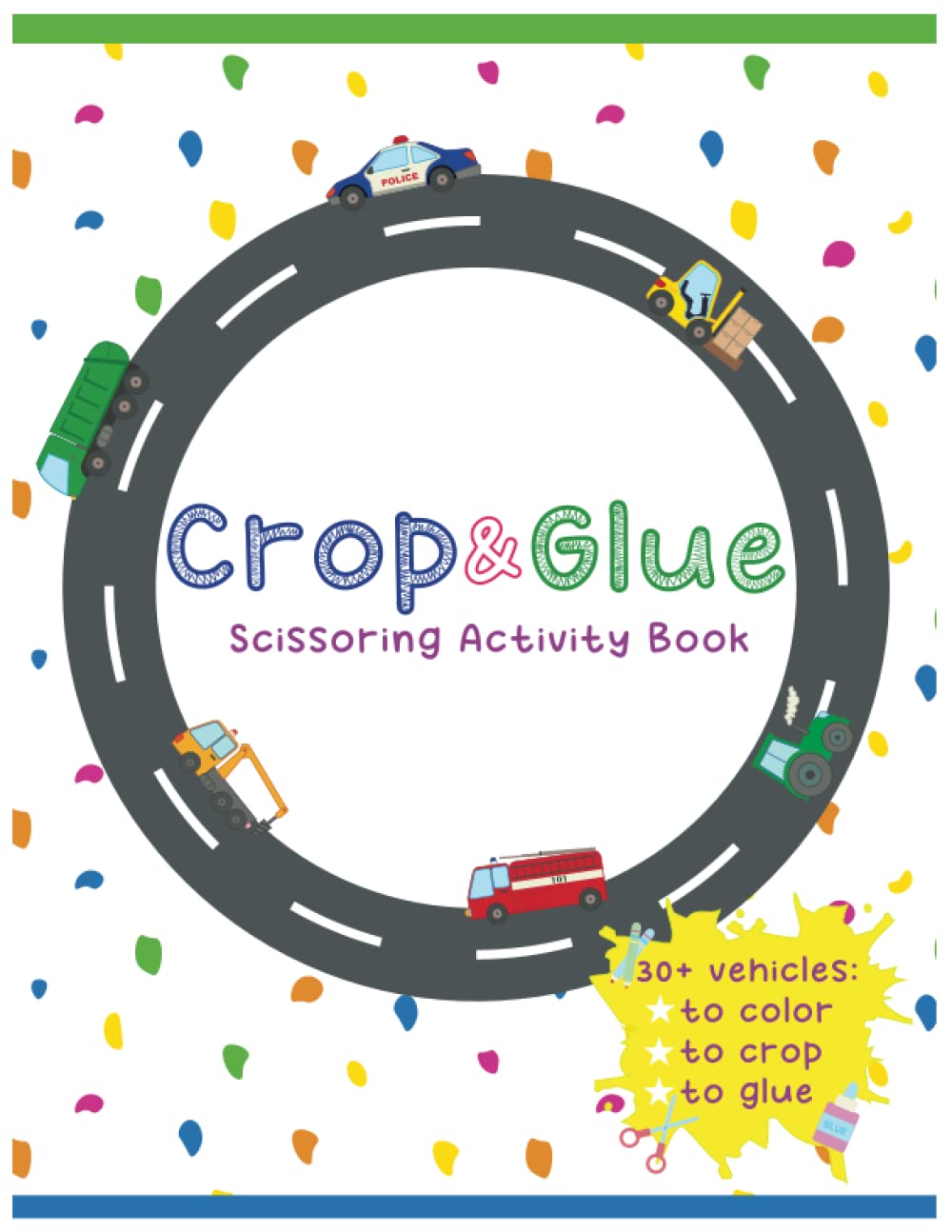 ler totalmente Crop and glue: Scissoring activity book, more than 30 activities for kids, vehicles for boys, logic and fine motor skills, +Bonus pages