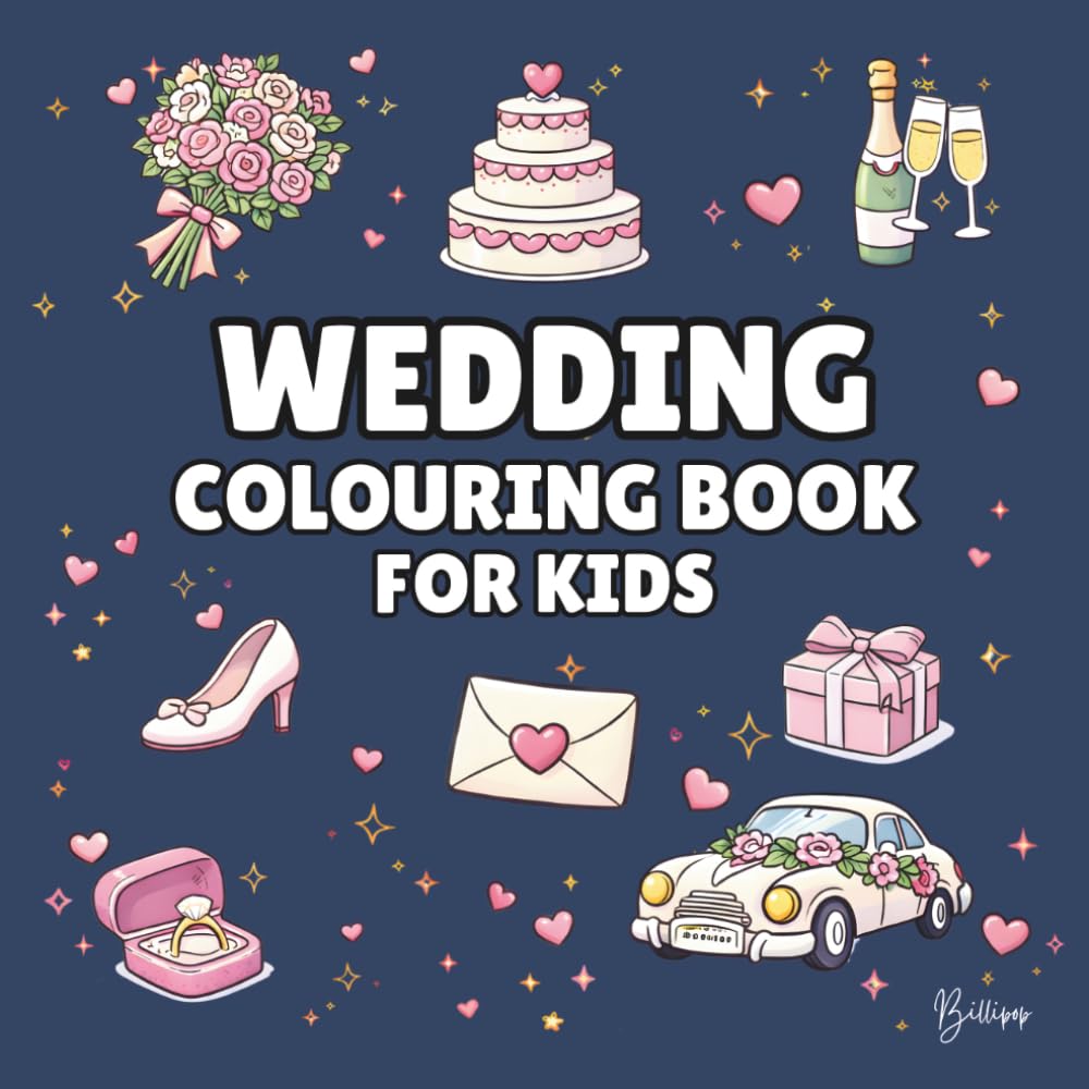ler totalmente Wedding Colouring Book for Kids – Cover Colour: Navy: Bold and Easy Wedding Colouring Pages for Children | 40 Fun Wedding Designs with Cakes, Flowers,... Fun (Wedding Colouring Books – Bold & Easy)