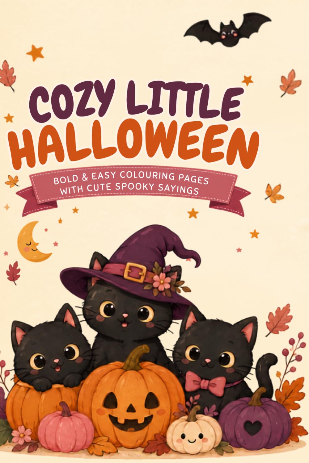 ler totalmente Cozy Little Halloween: Bold & Easy Colouring Pages with Cute Spooky Sayings