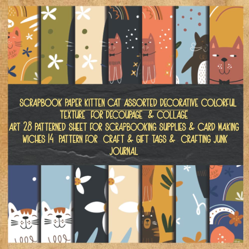 capítulo por capítulo baixar scrapbook paper kitten cat assorted decorative colorful texture for decoupage & collage art 28 patterned sheet for scrapbooking supplies & card... craft & gift tags & crafting junk journal
