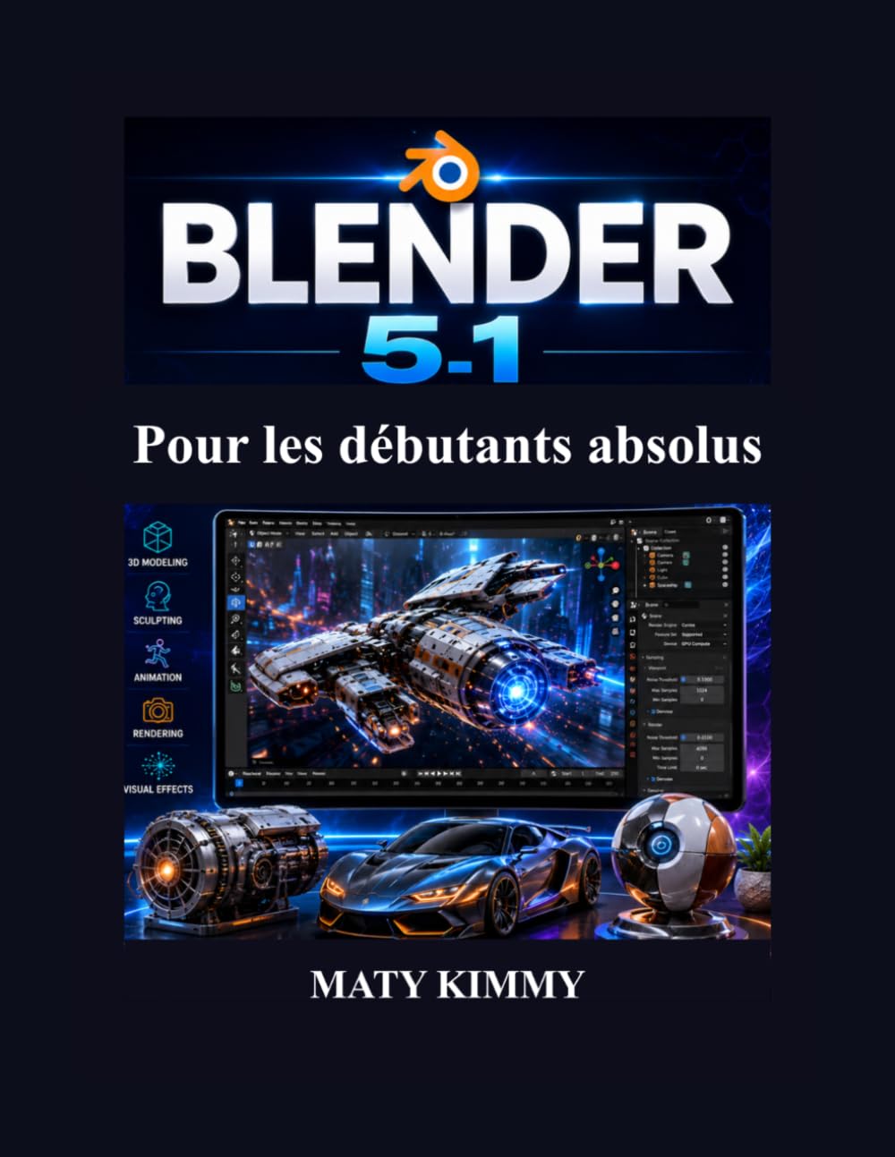 ler totalmente Blender 5.1 Pour les débutants absolus: Guide étape par étape de la modélisation 3D, de l'animation, de la sculpture, du rendu et des effets visuels