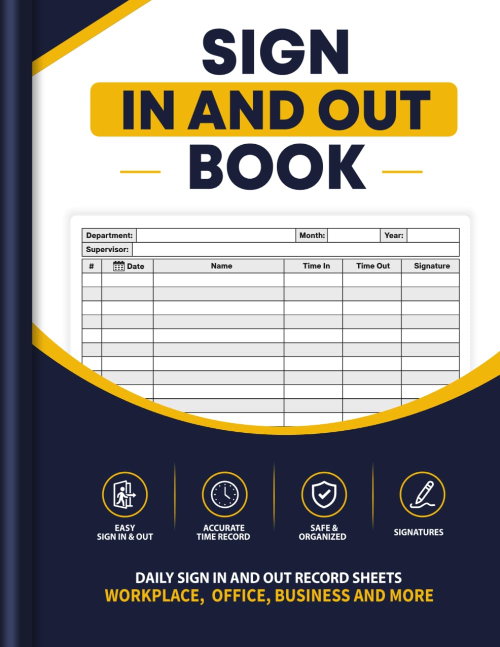 Sign In and Out Book: Daily Sign In and Out Record Sheets for Workplaces, Businesses, Offices, Visitors, Contractors & Employees | Over 3,500 Entry Spaces baixar livro de graça
