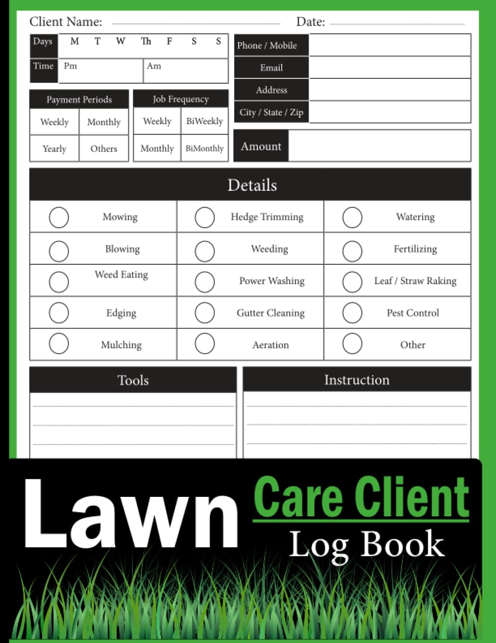 Lawn Care Client Log Book: Keep Your Client Information Organized for Your Mowing Business and Landscape Appointments baixar o livro de graça