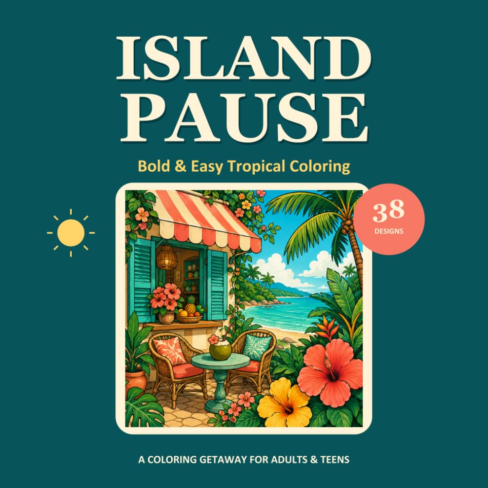capítulo por capítulo baixar Island Pause: Bold & Easy Tropical Coloring