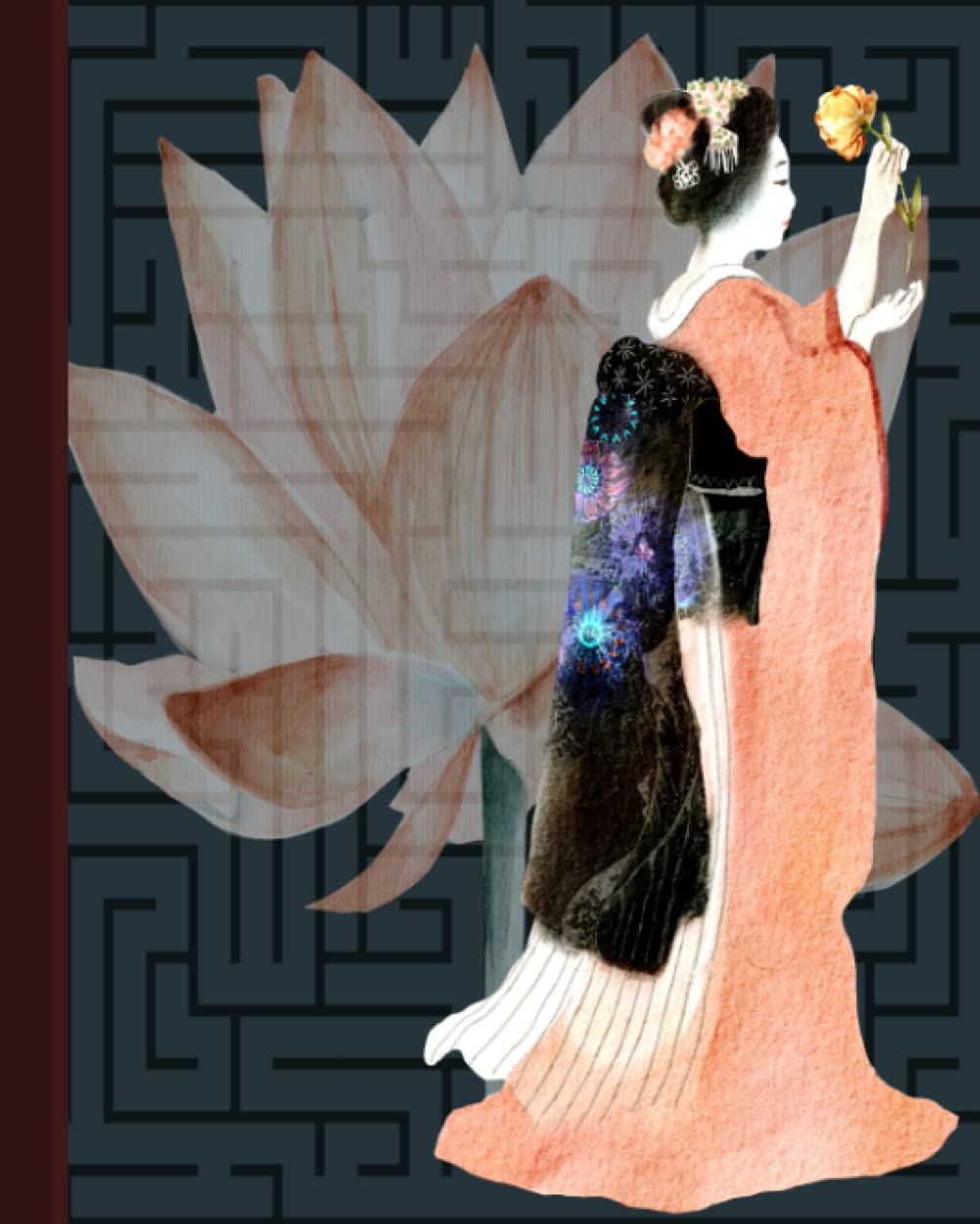 capítulo por capítulo baixar Japanese Lady With Lotus & Maze Pattern Composition Notebook: Beautiful Aesthetic Japan Geisha Art Wide Ruled Lined Journal For Students