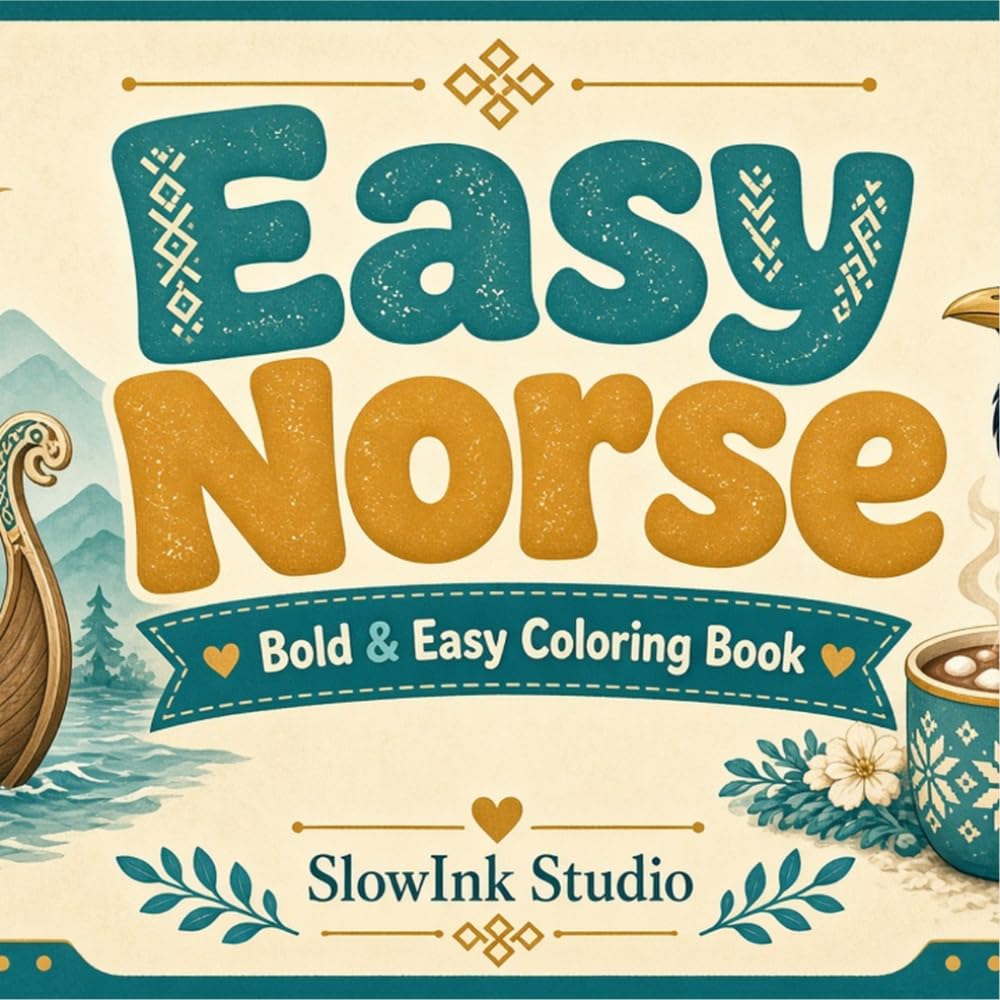 Easy Norse Coloring Book: Bold & Easy Viking Everyday Designs for Adults & Teens baixar livro de graça