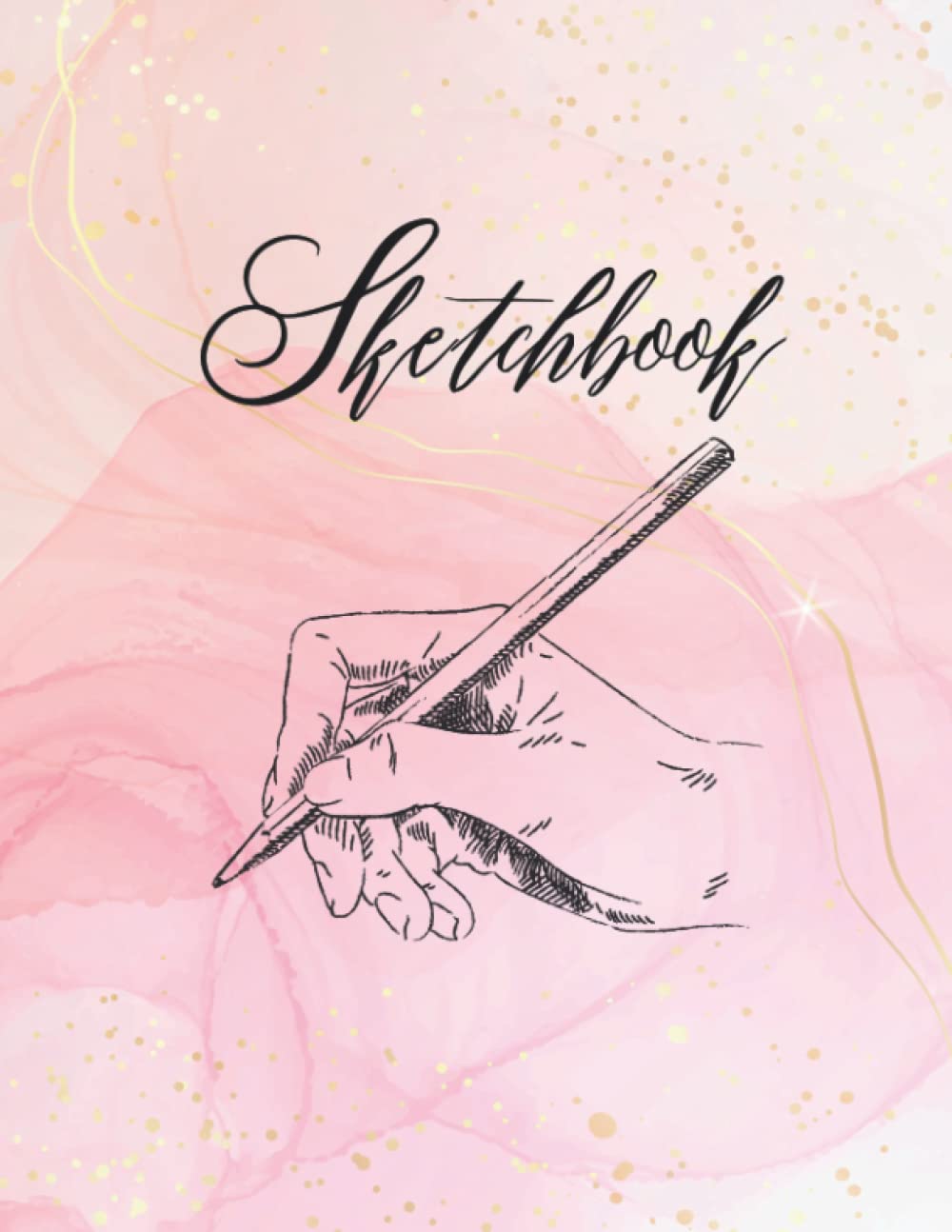ler totalmente Sketchbook: Pink & Gold Large Blank Sketchbook For Girls, 100 Pages, 8.5" x 11", For Drawing Activities