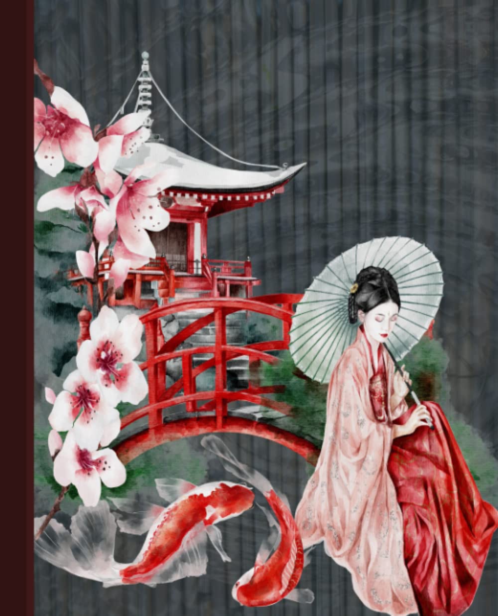 Japanese Geisha & Koi Pond Composition Notebook: Beautiful Aesthetic Oriental Design Wide Ruled Lined Journal With Stunning Temple & Water Garden Theme baixar o livro de graça