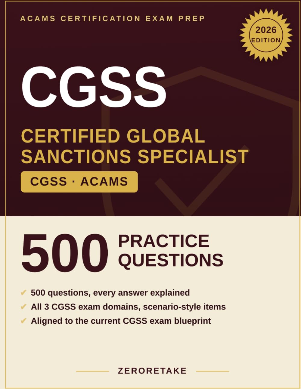 ler totalmente CGSS Exam Prep 2026: Scenario-Based Practice Questions with Worked Explanations for the ACAMS Certified Global Sanctions Specialist Exam