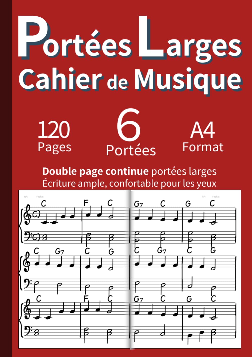 capítulo por capítulo baixar Portées Larges pour Musiciens - Cahier de Musique Double Page Grand Format (A4): Cahier de Musique avec Portée Double et Individuelle - Idéal pour... & Write Music Manuscript) (French Edition)