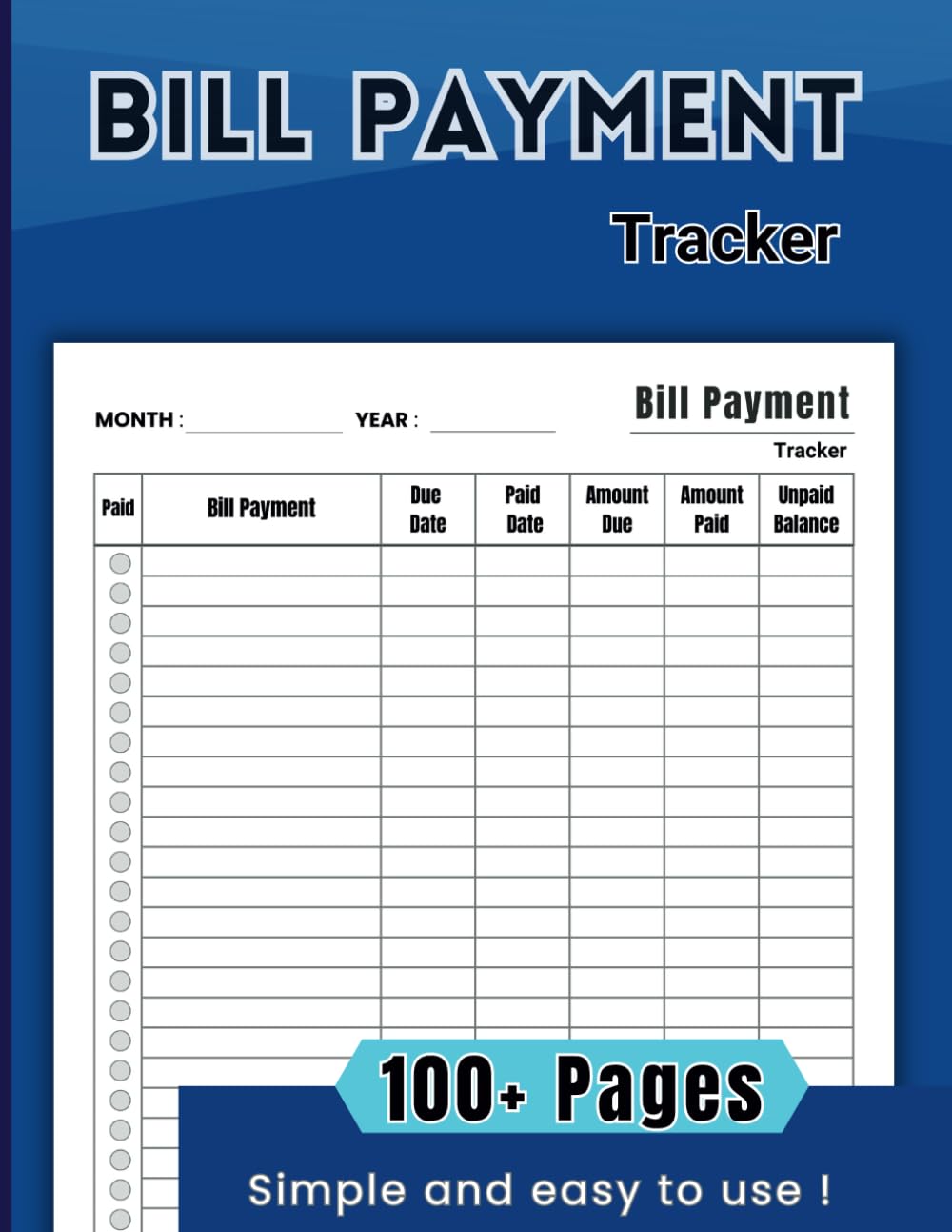 BILL PAYMENT TRACKER: Monthly bill payment for recording bill pay to remind you (Suitable for home or small businesses) 8.5"x11"/110 Pages. baixar o livro de graça