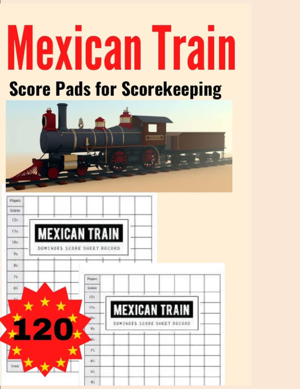 ler totalmente Mexican Train Score Pads for Scorekeeping: 120 This Score Sheet Notebook