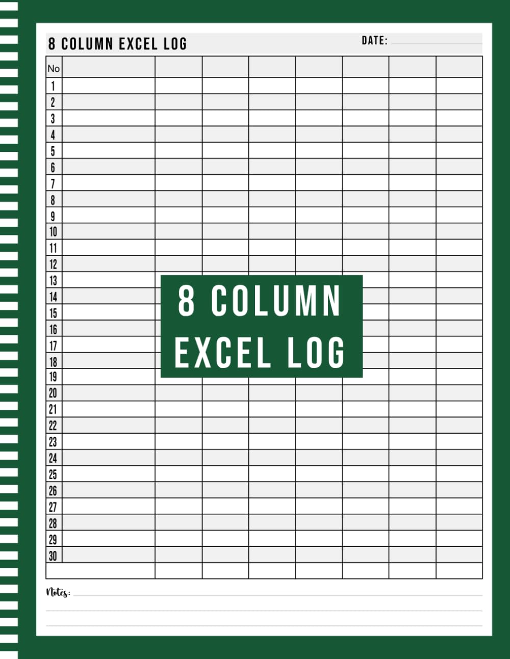 capítulo por capítulo baixar 8 Column Excel Log Book: Excel Blank Spreadsheet Notebook for Lists, Information Tracking, Small Business Accounting and Bookkeeping