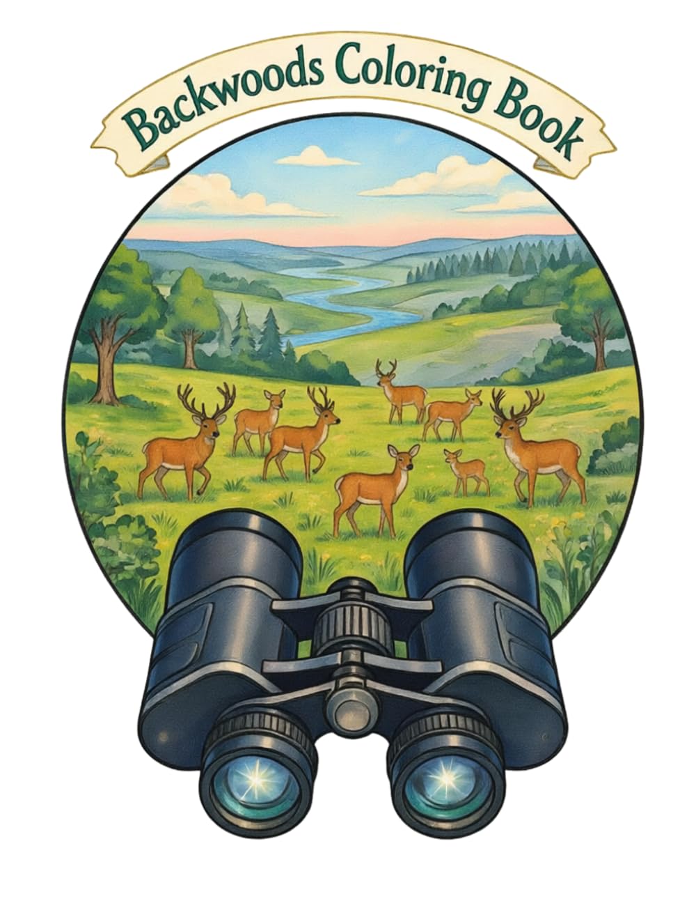 ler totalmente Backwoods Coloring Book: Deer Stands, Cabins, Hunting Dogs, Wildlife & Outdoor Adventures
