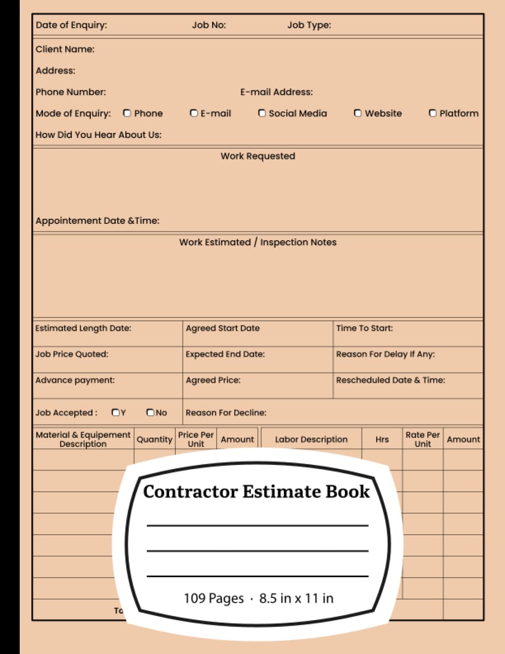 Contractor Estimate Book: Efficiently Manage Your Estimates & Win More Jobs! baixar livro de graça
