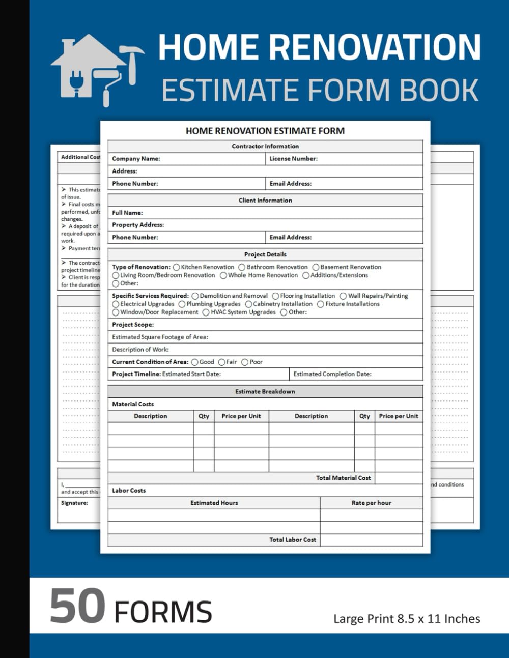 capítulo por capítulo baixar Home Renovation Estimate Form Book: House Remodeling & Repair Services Estimating Sheets | 50 Forms