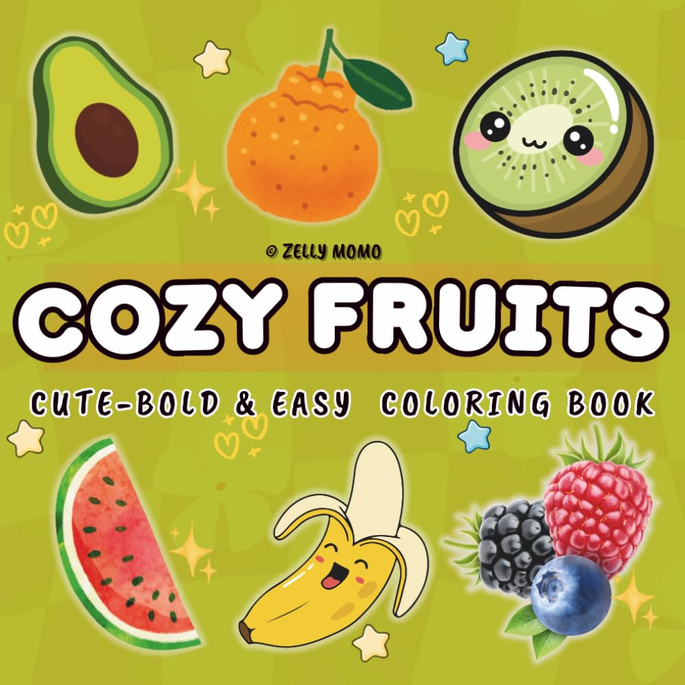 ler totalmente Cozy Fruits: Cute Bold & Easy Fruit Designs for Relaxation and Stress Relief (Whiskerwood Coloring Books)