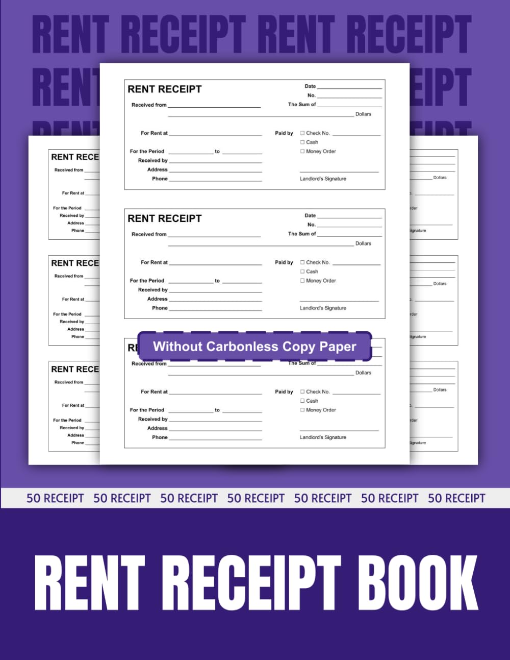 ler totalmente Rent Receipt Book: 50 Receipts for Landlords and Tenants - Professionally Track Payments | 8.5 x 11 inches.