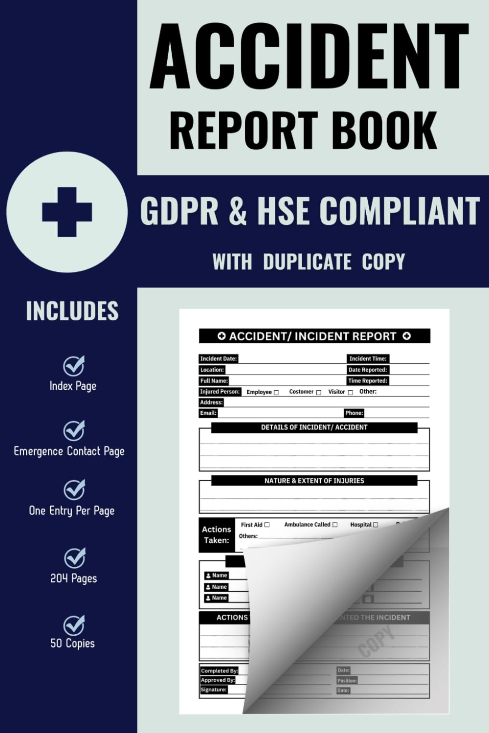 Accident Report Book HSE & GDPR Compliant A5: Incident Log Book With Duplicate Copy For Recording Casualties at Workplace, Schools, Hospitals, Business, Sports Club & More baixar livro de graça
