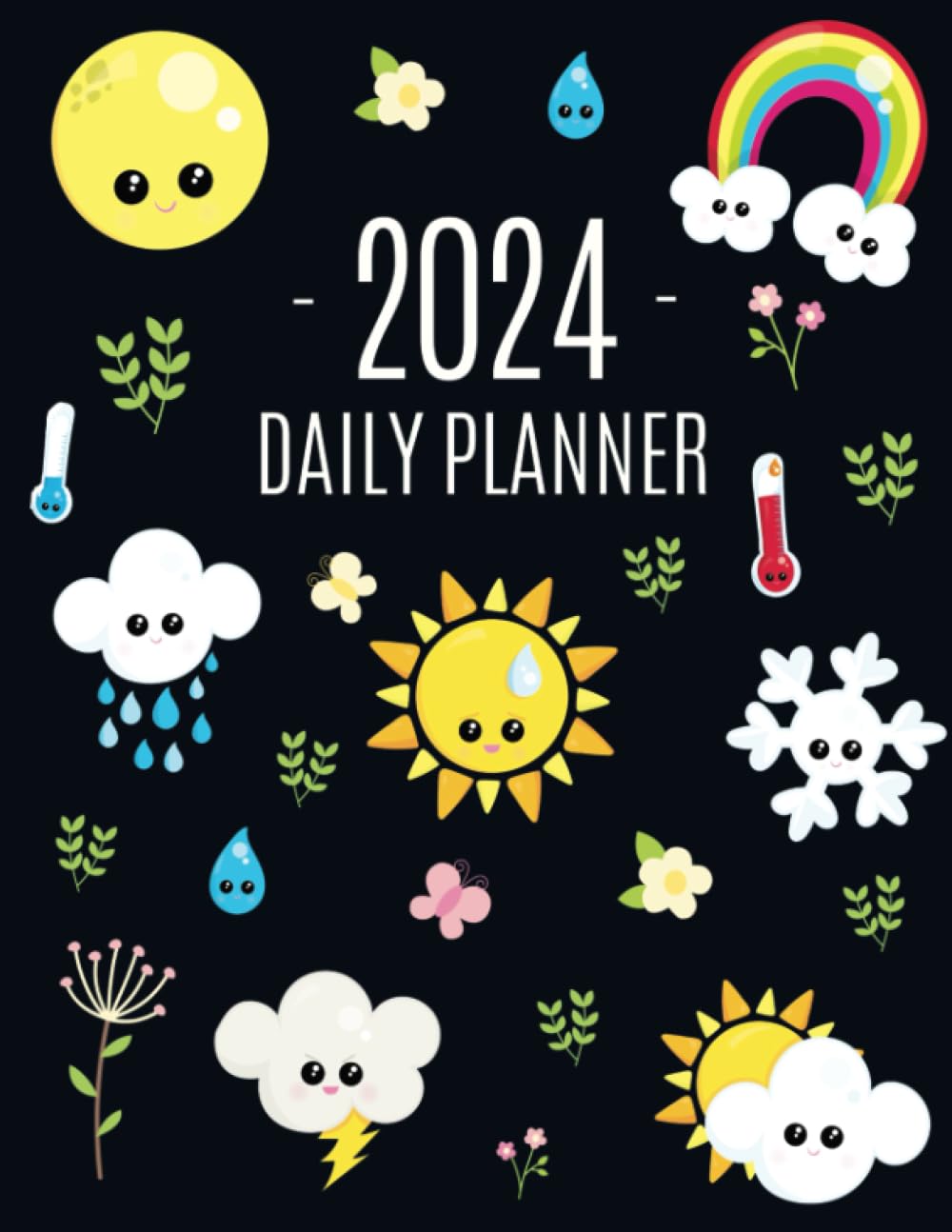 Weather Planner 2024: Beautiful Climate Organizer: January–December (12 Months) | Cute Agenda With Sun, Clouds & Rainbow baixar livro de graça