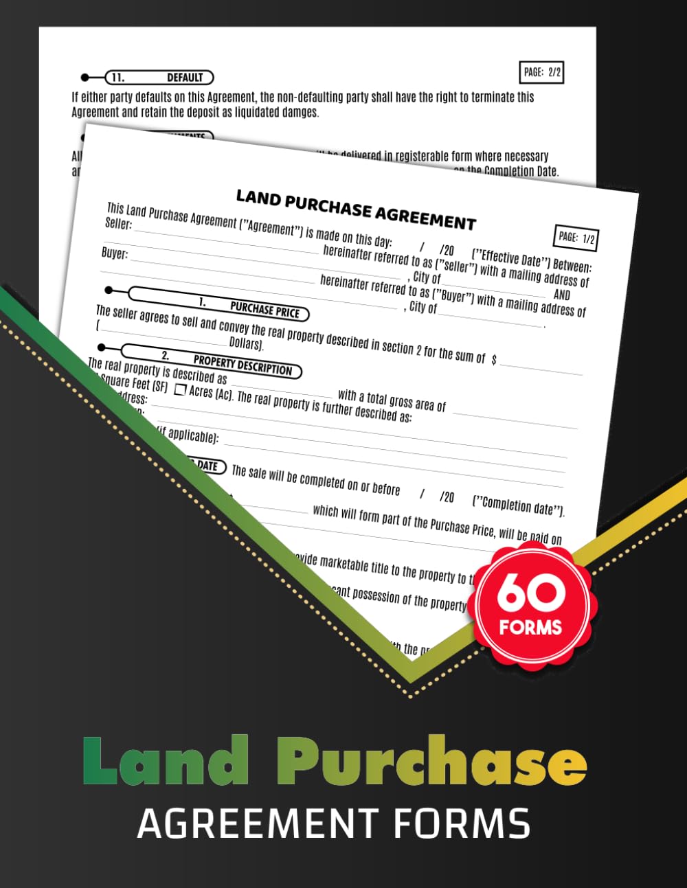 ler totalmente Land Purchase Agreement Forms: Property Purchase Contract Logbook Between Buyer & Seller | for Investors, Agents & Private Sellers | 60 Forms, 120 Two-Sided Pages