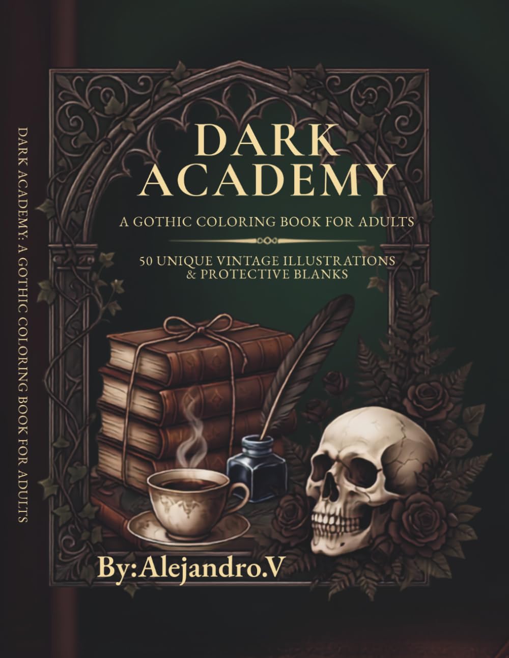 Gothic & Vanitas: A Dark Victorian Coloring Book for Adults: Intricate Ink Illustrations of Skull Still Lifes, Victorian Architecture, Architectural Gargoyles, and Botanical Line Art for Relaxation baixar o livro de graça