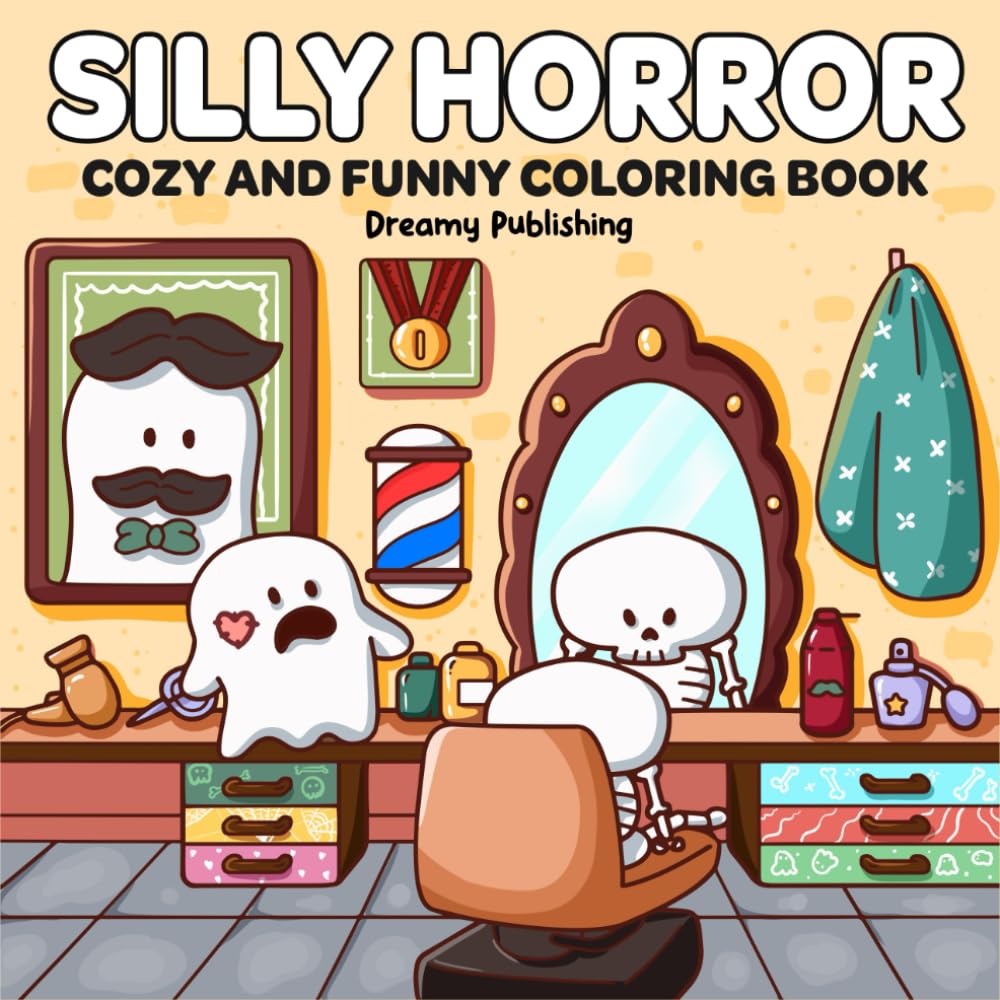 ler totalmente Silly Horror: Coloring Book for Adults and Teens Featuring Adorable Spooky Creatures in Funny and Cozy Hygge Moments for Relaxation (Spooky Coloring)