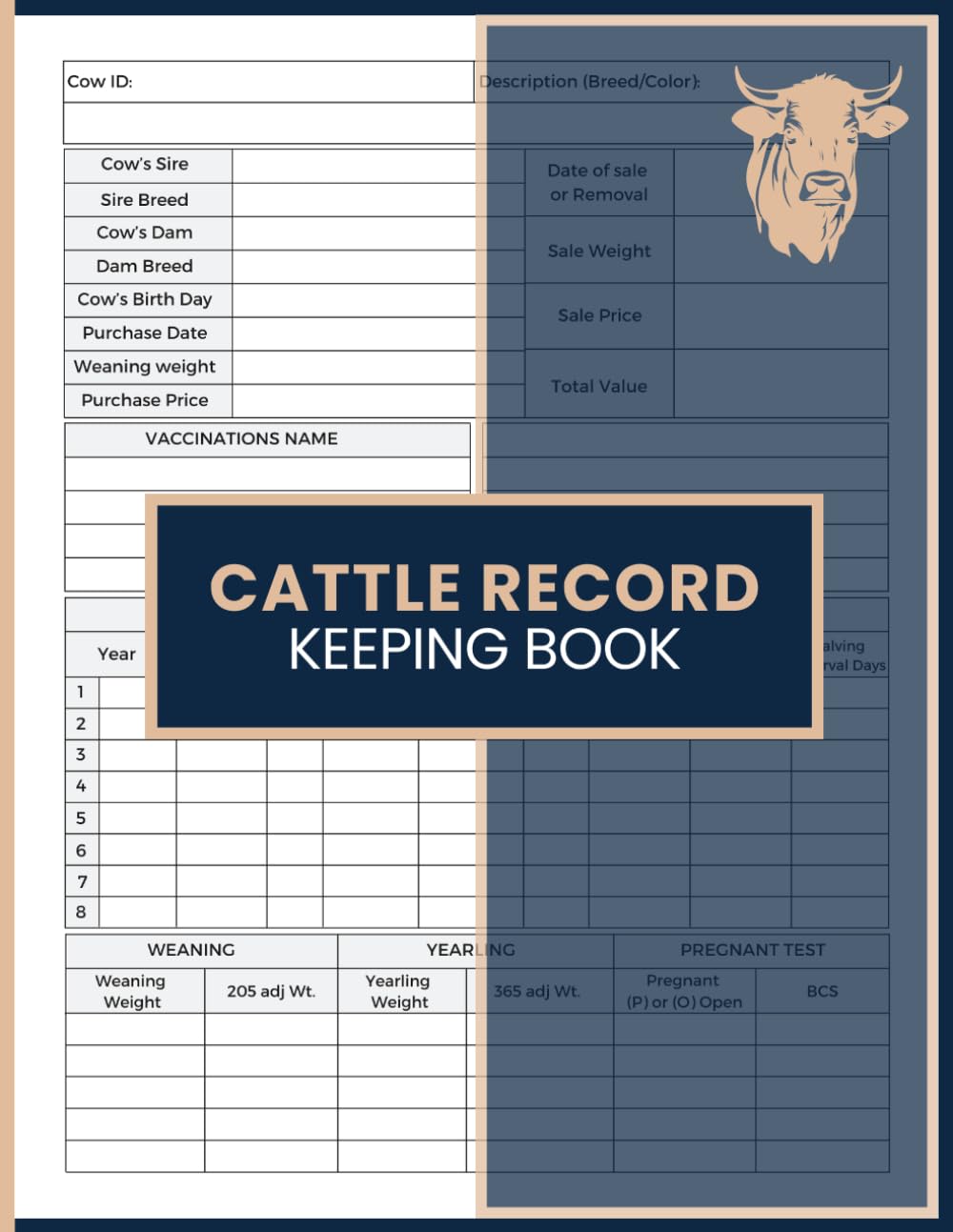 ler totalmente Cattle Record Keeping Book: Track Breeding, Calving, Weaning, Health, Weights, and Sales for Cattle Farmers and Ranchers