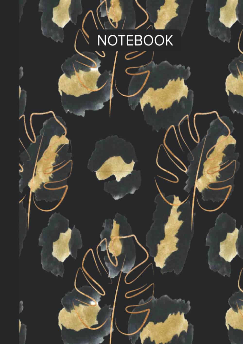 ler totalmente A4 Notebook 120 pages: Leopard Print in Midnight Composition Notebook - School Ruled 8mm lines
