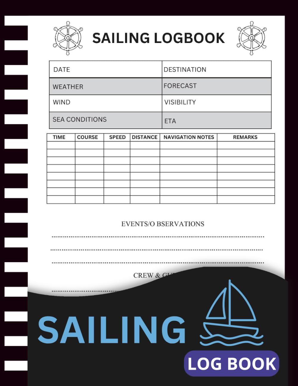 ler totalmente Sailing Logbook: Captain’s Daily Navigation, Weather, Crew & Voyage Record Book| 8.5" x 11" in| 102 Pages