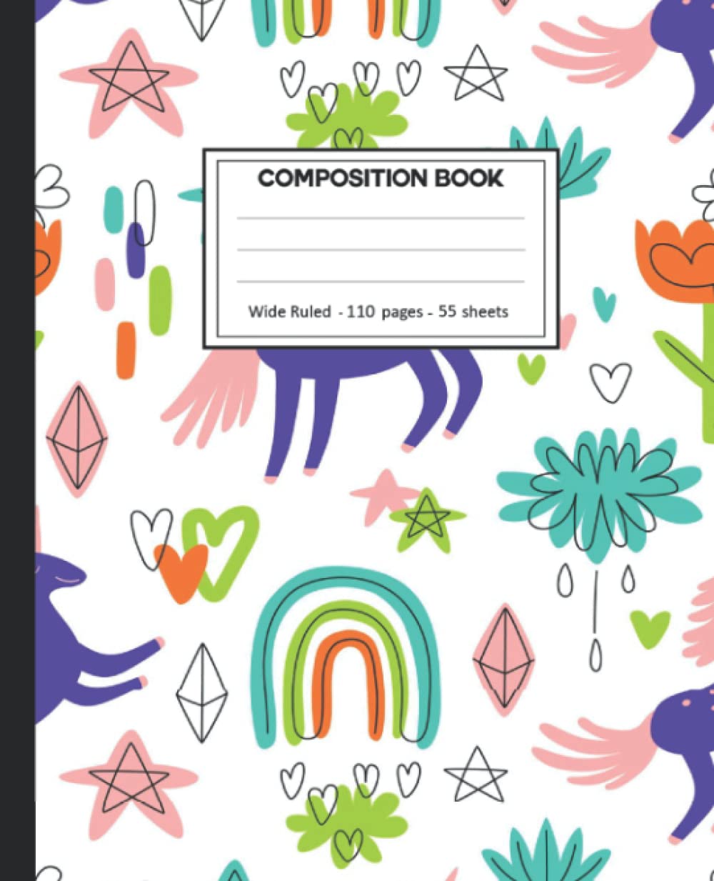 Composition Notebook: Wide Ruled: 110+ Lined Pages Writing Journal: Unicorn Flowers Theme baixar o livro de graça