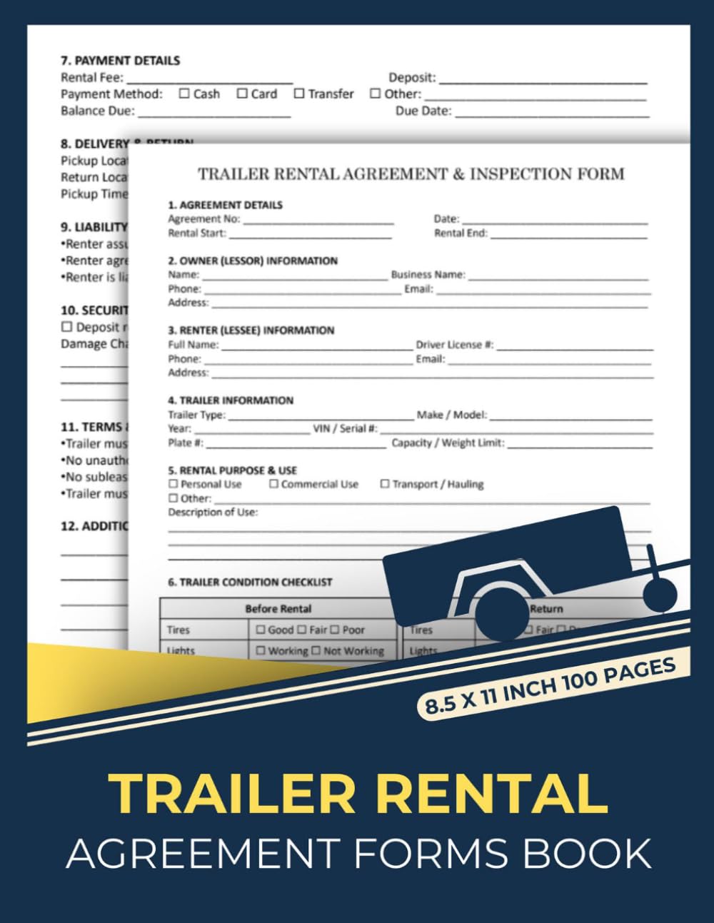 Trailer Rental Agreements Forms Book: Standard Commercial Mobile Storage Lease Contracts Between The Trailer Owner and The Renter | 50 Forms baixar o livro de graça