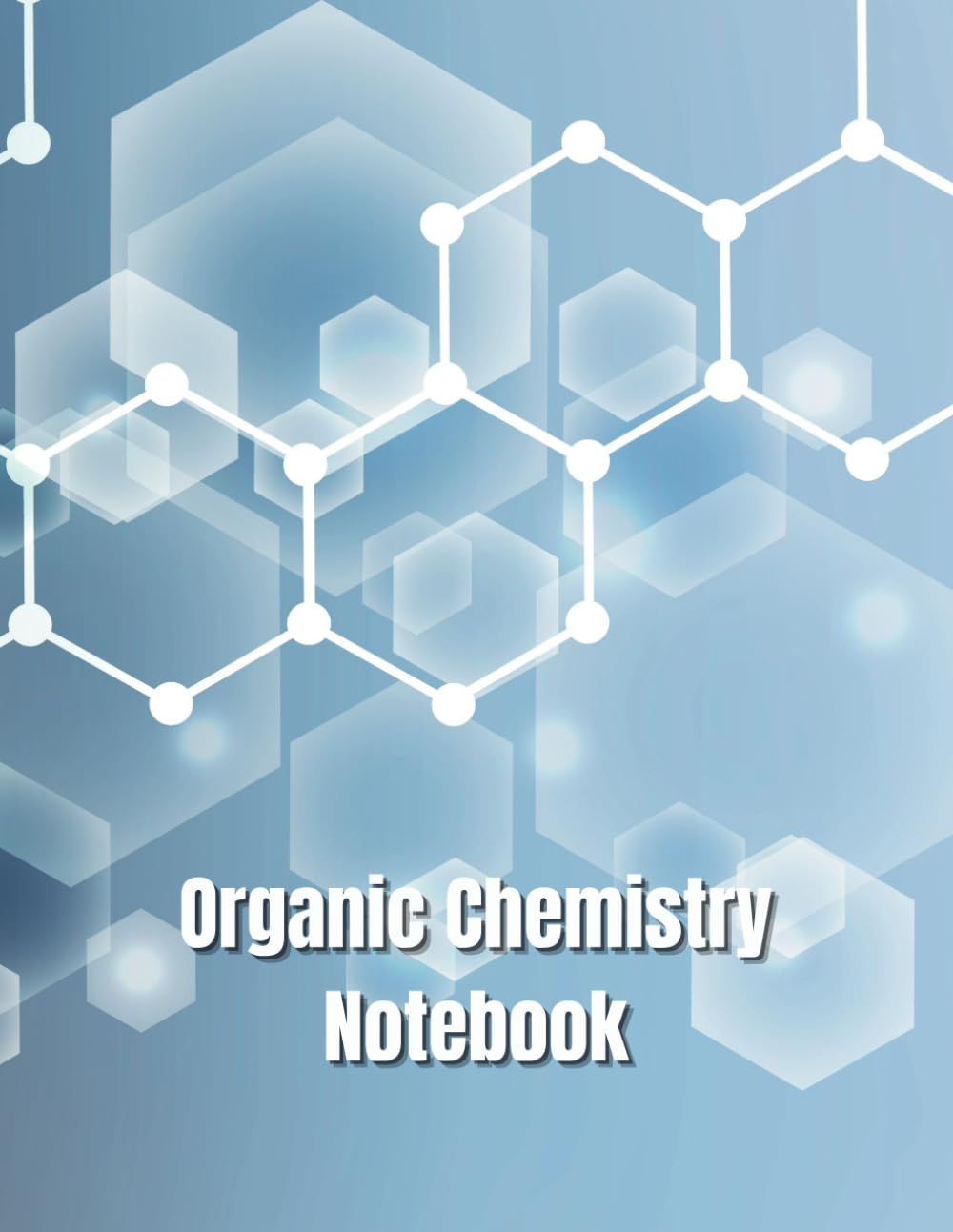 Hexagon Grid Paper Notebook: Hexagonal Graph Paper for Organic Chemistry White on Blue