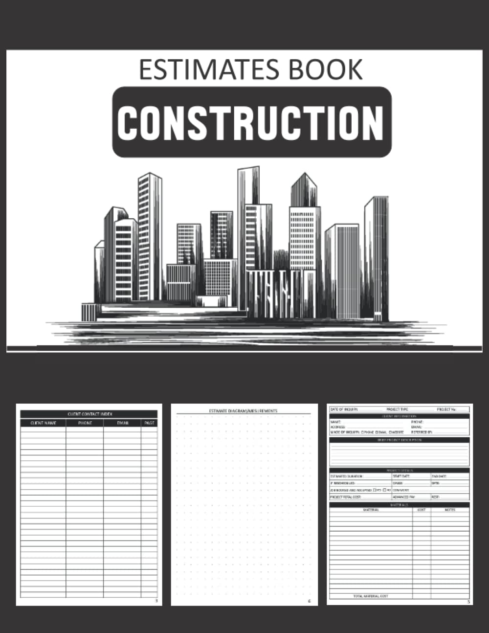 Estimates Book Construction: Job Estimate Quote Forms for Contractors with Client Details & Contact Log | Contractor Proposal Book | Complete with Dot Grid Diagram Sheets baixar o livro de graça
