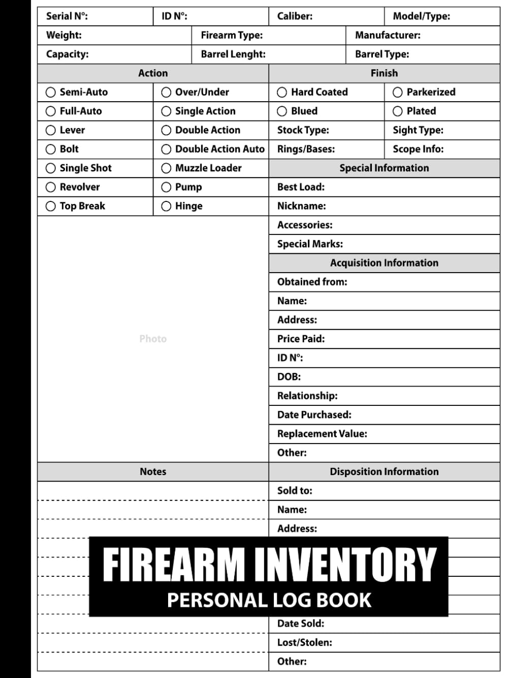 capítulo por capítulo baixar Firearm Inventory Personal Log Book: Personal Firearm Record Book Ideal for Gun Owners to Document Acquisitions, Dispositions, and Personal Gun Collection Information.