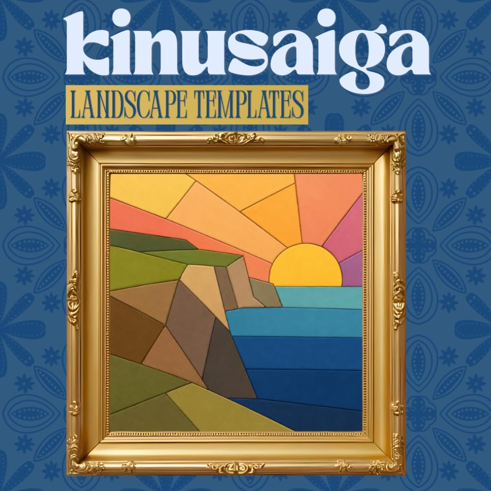 Kinusaiga Geometric Landscape Pattern Book: 35 Beginner-Friendly Landscape Templates Square for Fabric Art baixar o livro de graça