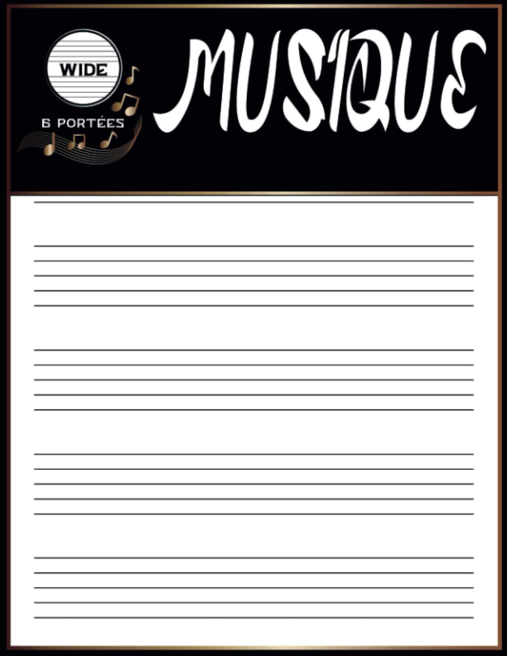 ler totalmente CAHIER PORTÉE MUSIQUE: Cahier de Musique et de Chant | 6 Grosses Portées et Grands Carreaux Séyès | Carnet Grand Format A4 | Enfant & Débutant (French Edition)