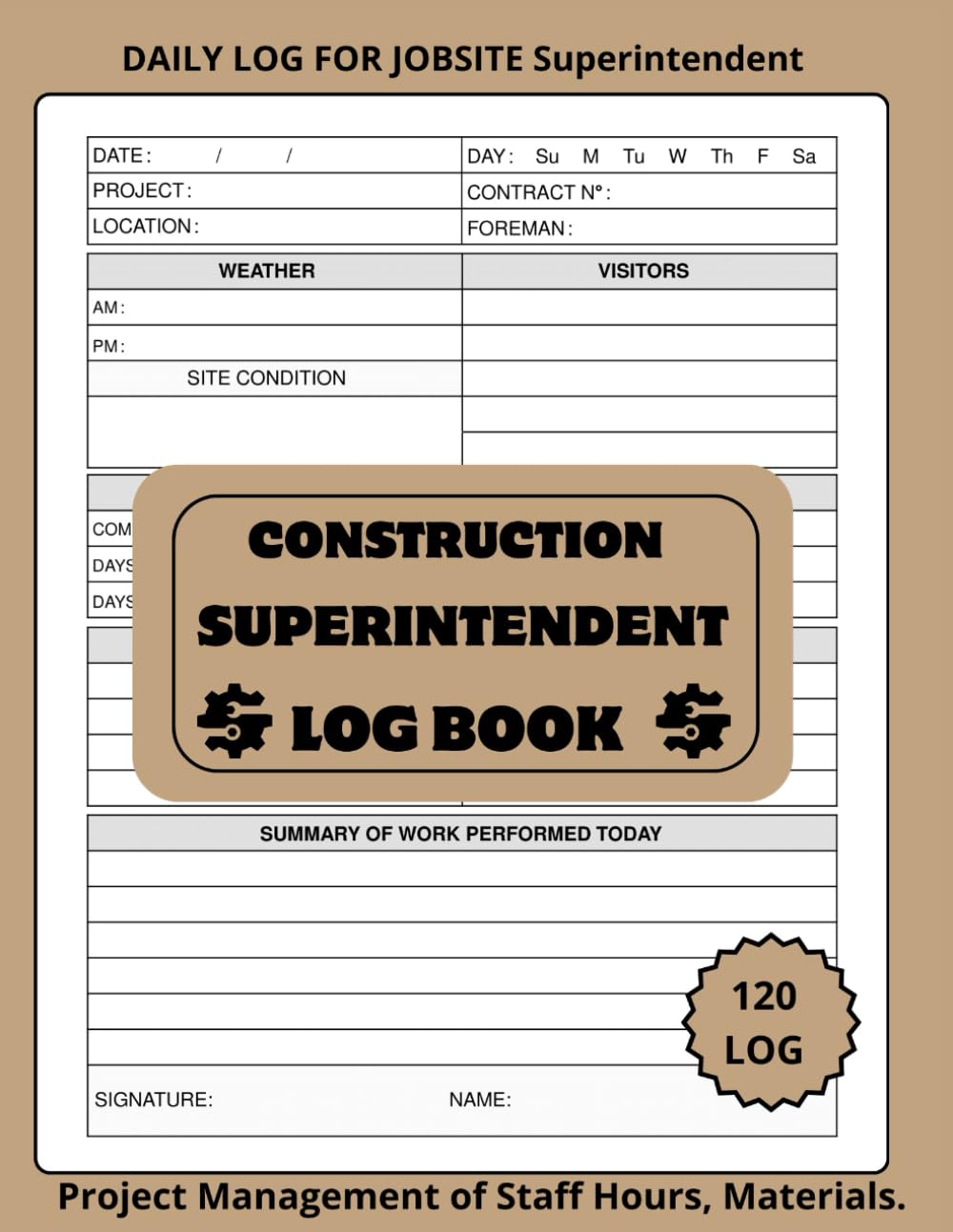 Construction Superintendent Logbook: Your essential tool for efficient daily reporting, project management, and progress tracking on construction sites. baixar livro de graça
