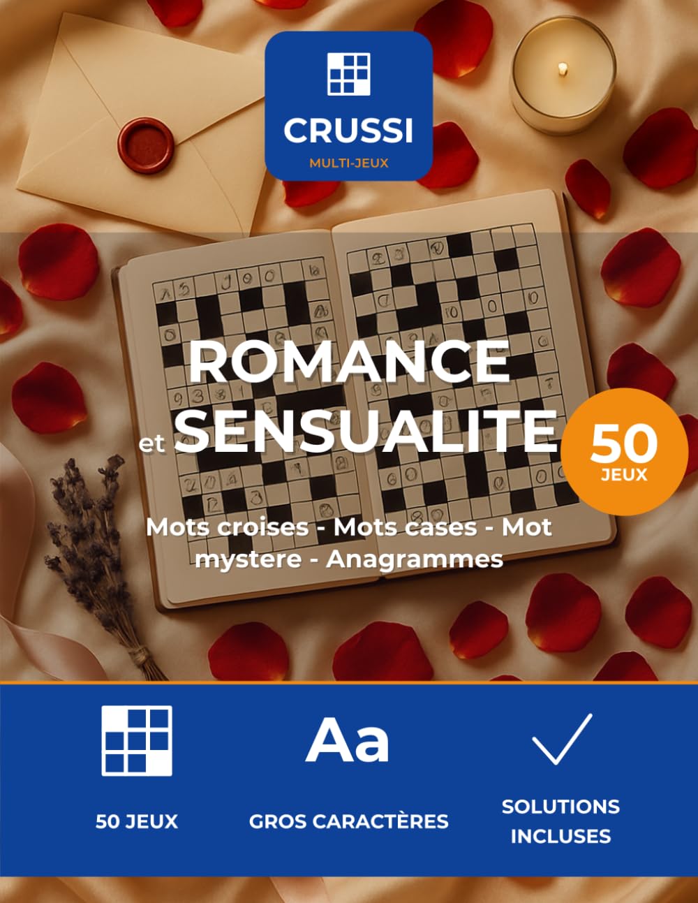 Crussi Jeux - Romance & Sensualitè: 50 jeux de lettres thematiques - gros caractères - solutions incluses (French Edition) baixar livro de graça