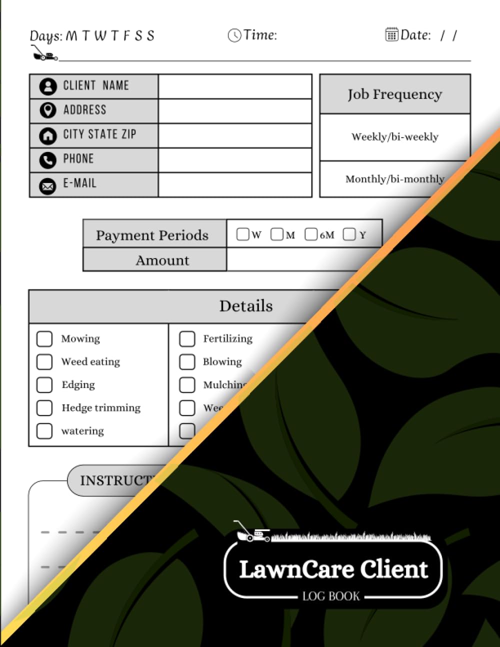 LawnCare Client Log Book: Simple Lawn Mowing And Landscape Appointment Logbook, Track and Keep Record of your client's Information, Easily,120 Pages 8.5x11 baixar livro de graça