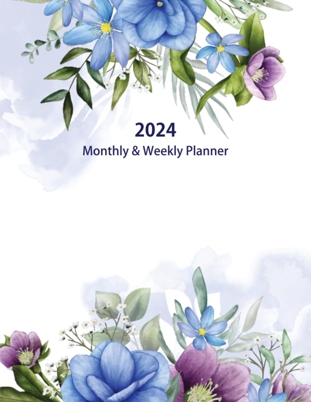 ler totalmente 2024 Monthly & Weekly Planner: Large 12 Months Calendar, January to December 2024 with Holidays. Floral Cover.