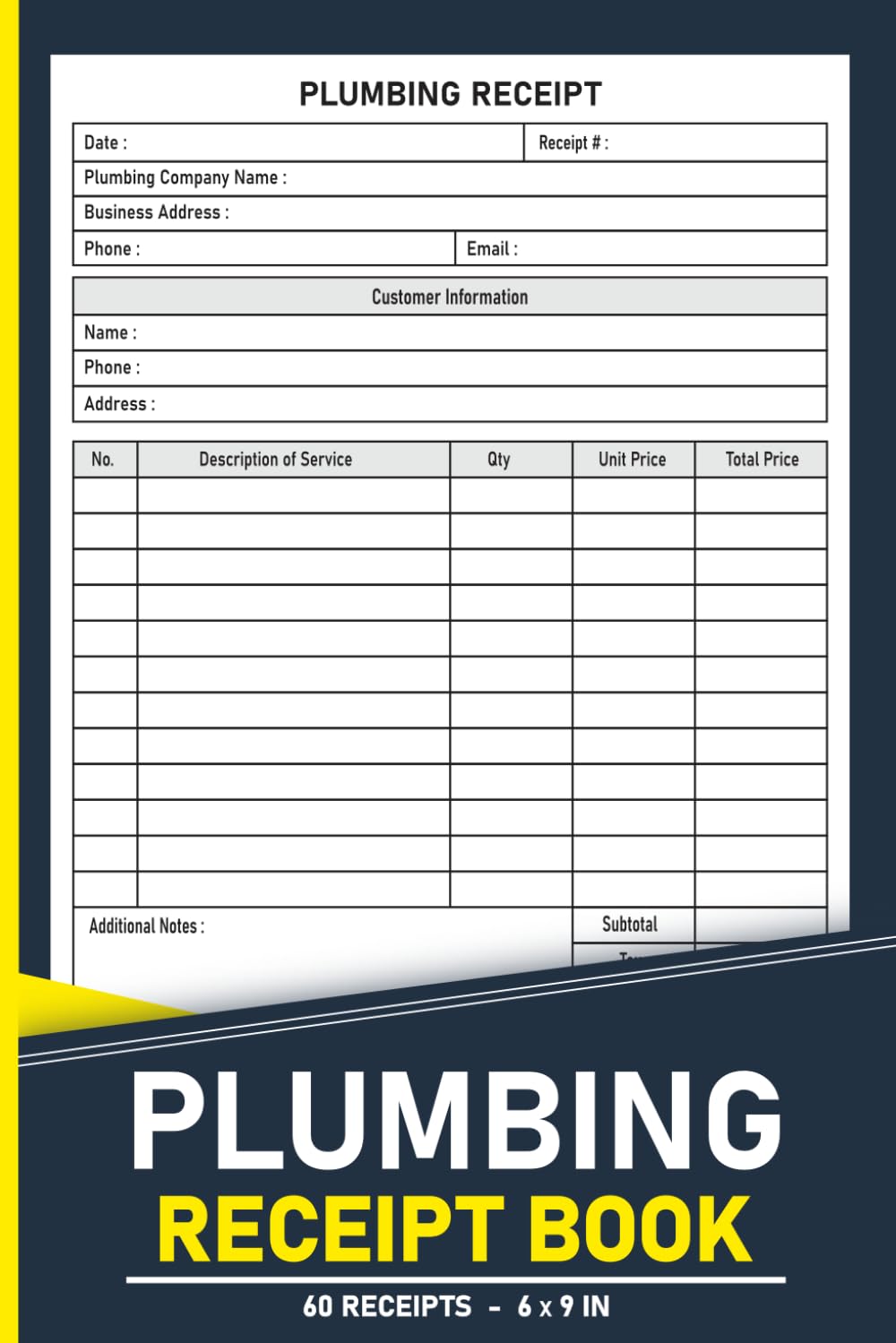 Plumbing Receipt Book: Record Services, Payments, and Client Details | 120 Pages. baixar o livro de graça