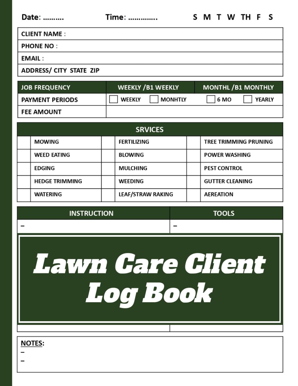 ler totalmente Lawn Care Client Log Book: Lawn Mowing and Landscape Appointment Organizer to Record Customer Information | Lawn Care | landscape And yard maintenance