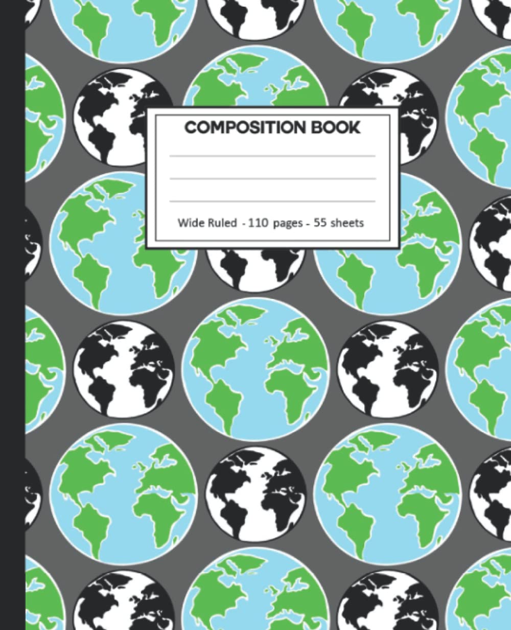Composition Notebook: College Ruled: 110+ Lined Pages Writing Journal: Earth on White.
