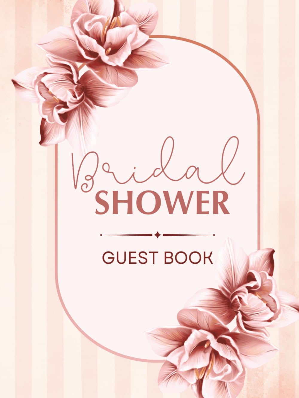 capítulo por capítulo baixar Bridal Shower Guest Book: Pink & Peach Striped Floral Hardcover Memory Keepsake Journal for Guests to Sign In and Record Marriage Advice, Wedding... & Photo Pages to Celebrate New Bride to Be