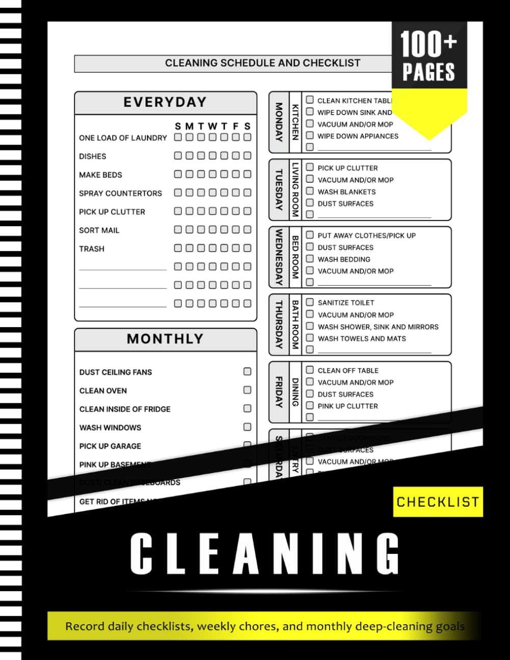 Daily Weekly Monthly Household Cleaning Schedule And Checklist For Adults baixar o livro de graça
