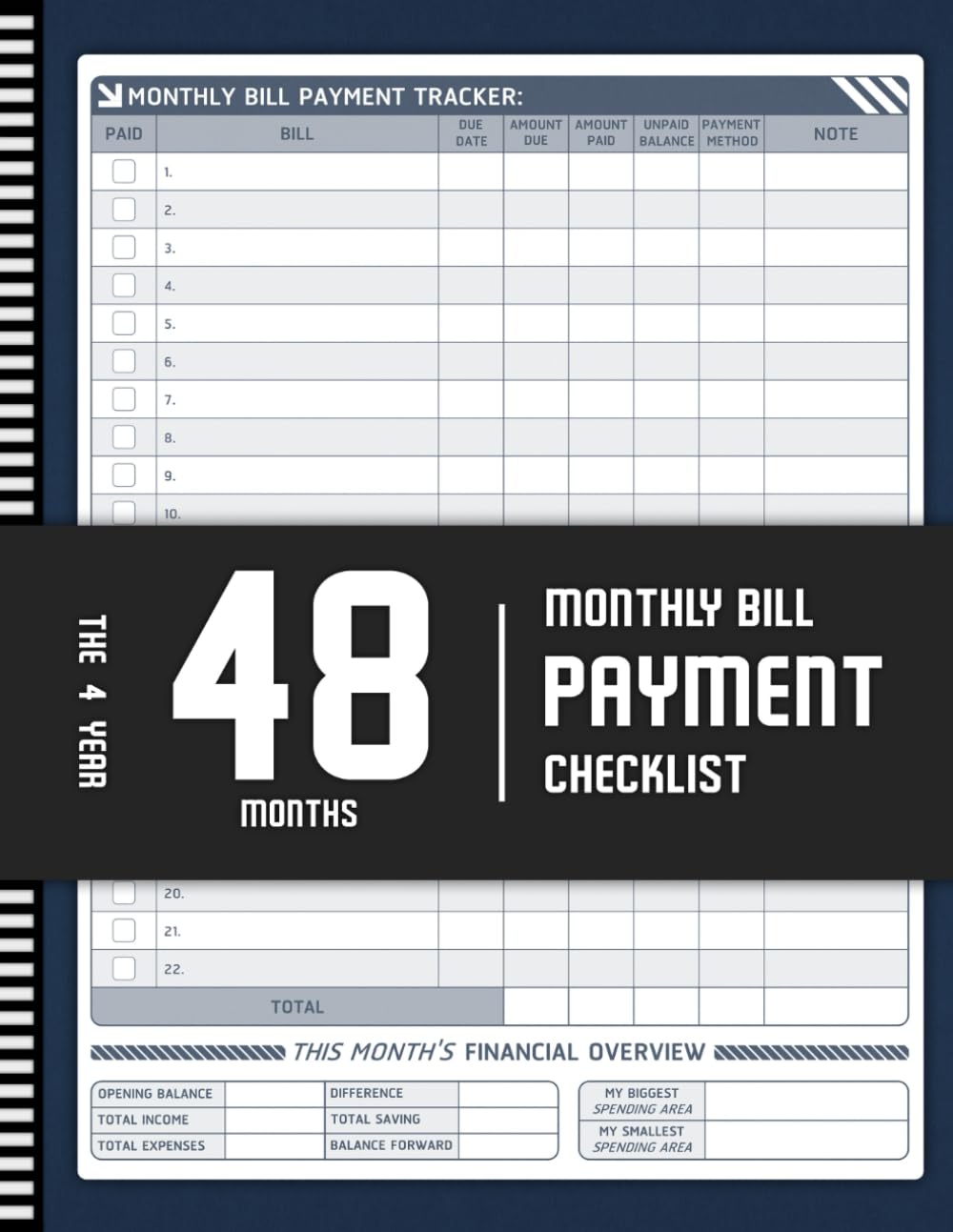 capítulo por capítulo baixar 48 Months | Monthly Bill Payment Checklist: The 4-Year Bill Tracker Notebook for Families and Money Managers to Achieve Your Financial Goals! (8.5" x 11")