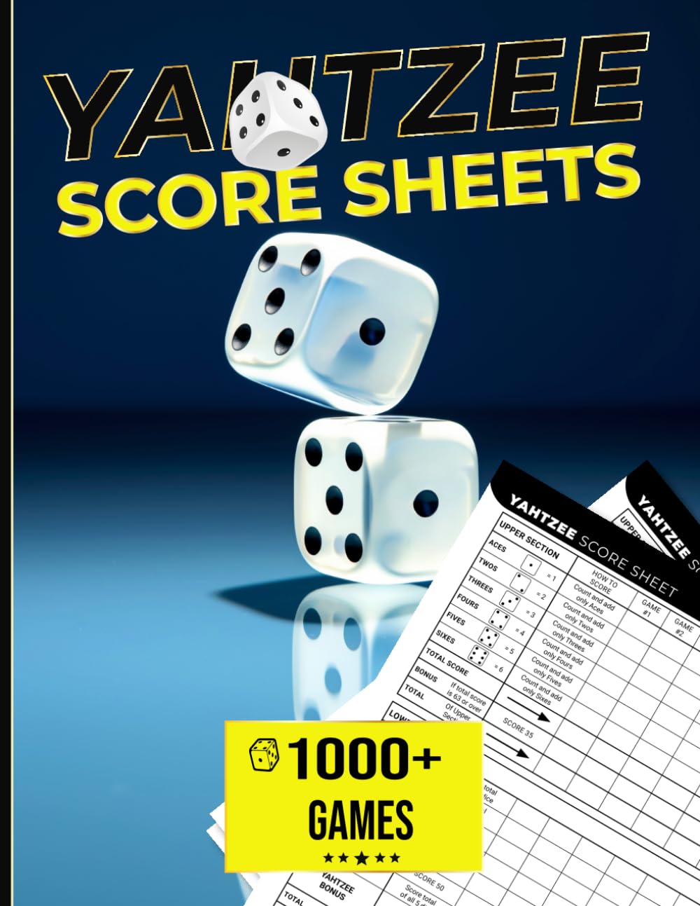 capítulo por capítulo baixar Yahtzee Score Sheets: Large Print Yahtzee Score Pads | 1000+ Score Games for Easy Scorekeeping | Original and Unique Layout Design | 8.5x11 Big Jumbo Size Yahtzee Cards Book