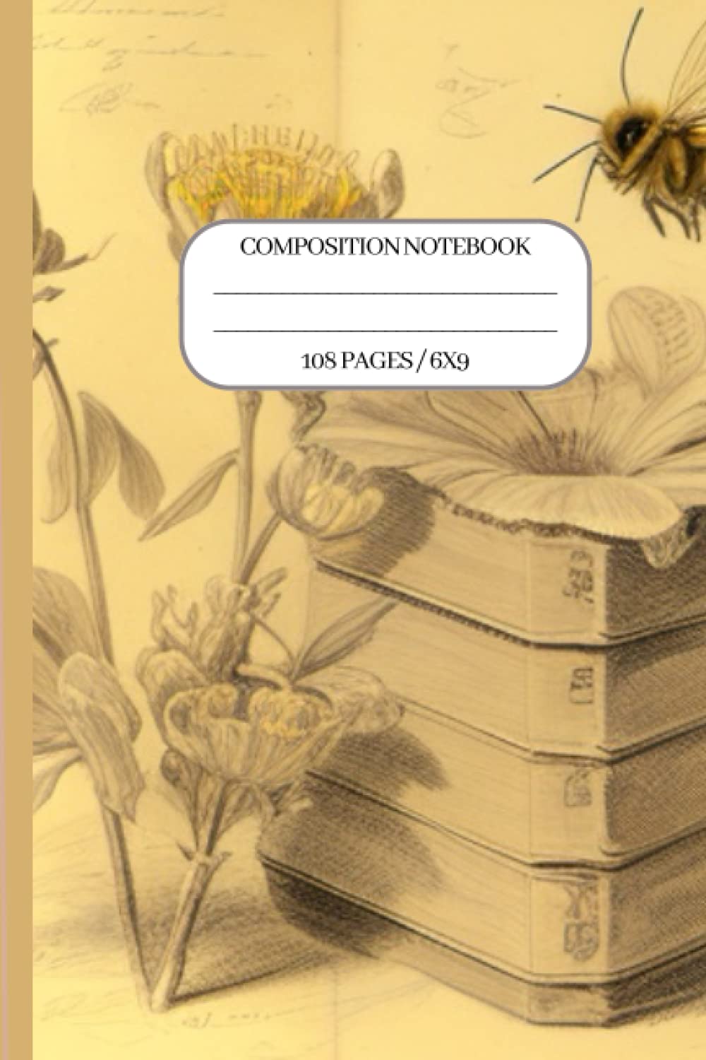 ler totalmente Composition Notebook Vintage Bee and Leaves Illustration Journal. Beautiful Cute Aesthetic For School, College, Work
