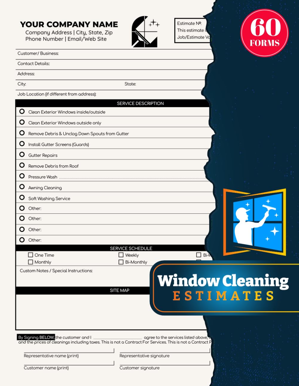 capítulo por capítulo baixar Window Cleaning Estimates: 60 Job Proposal Forms For Window Washing Service | 120 Single-Sided Pages